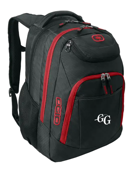 OGIO Dark Grey/Red Excelsior Laptop Backpack w/"GG" Logo