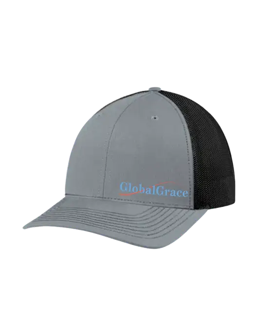 Richardson Adjustable Snapback Original 112 Trucker Cap Heather Grey w/Black Mesh w/Global Grace Logo