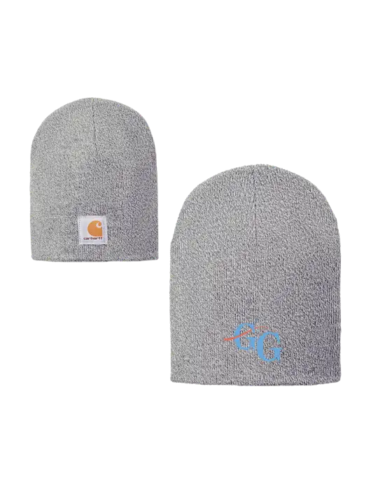Carhartt Light Grey Heather Acrylic Knit Hat w/"GG" Logo