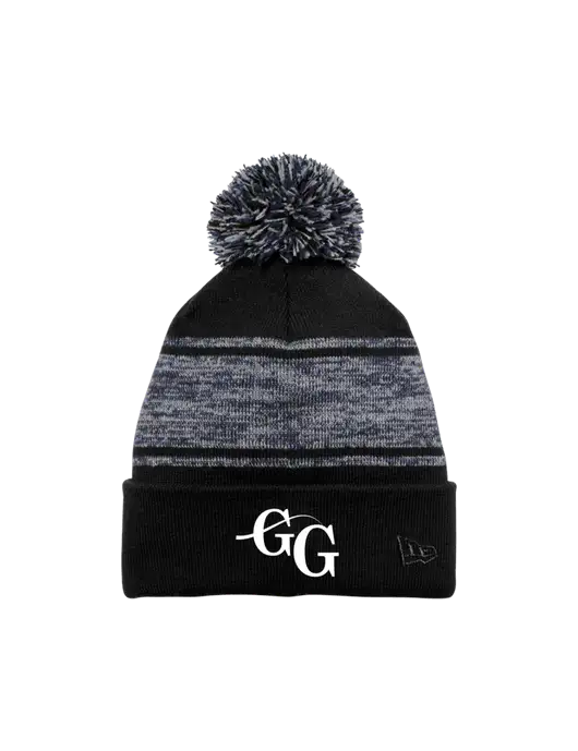 New Era Black/Navy Knit Chilled Pom Beanie w/"GG" Logo