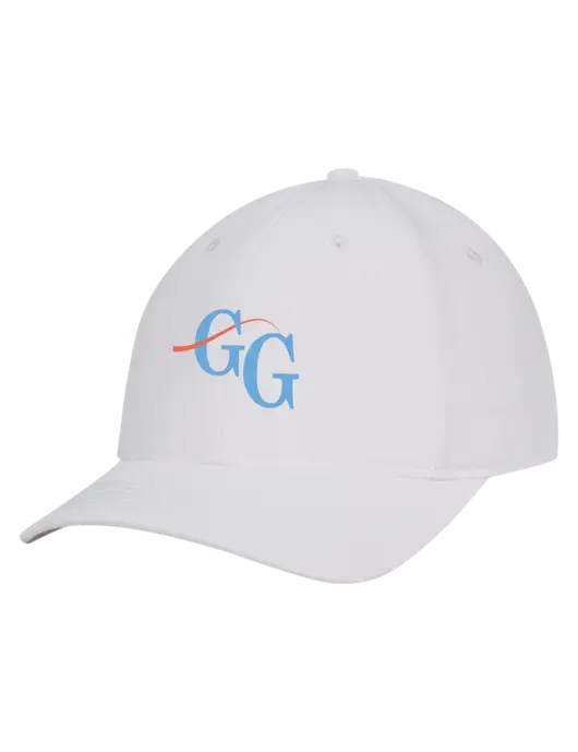 White Nylon Twill Performance Cap w/"GG" Logo
