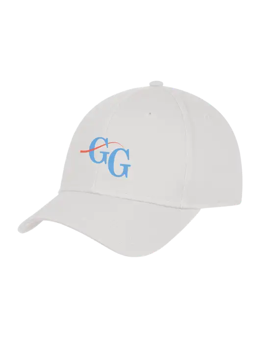 White Structured Cap Hook & Loop w/"GG" Logo