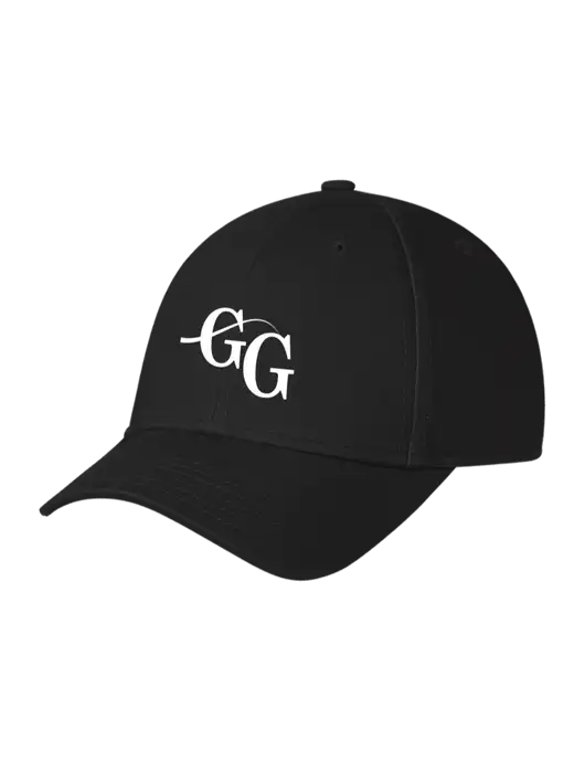 Black Structured Cap Hook & Loop w/"GG" Logo