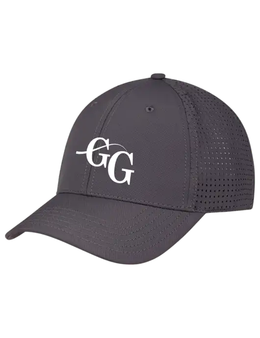 Charcoal Performance Stretchable Cap Hook & Loop w/"GG" Logo