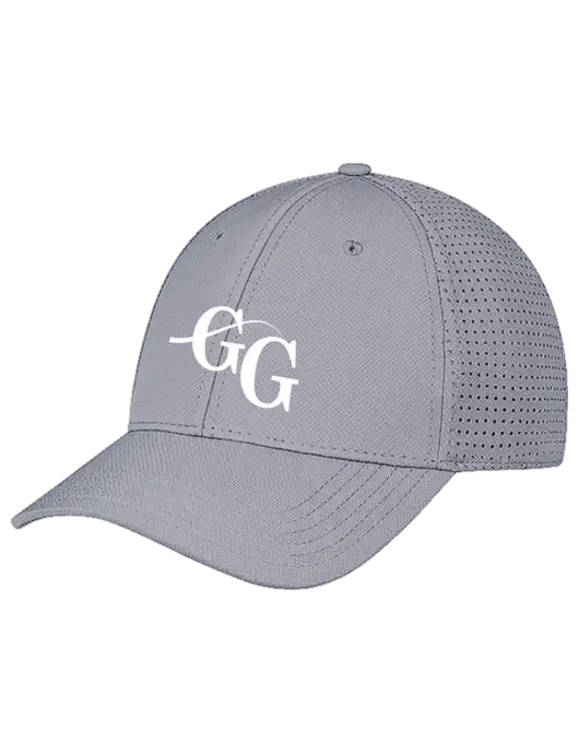 Grey Performance Stretchable Cap Hook & Loop w/"GG" Logo