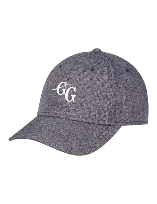 Heather Charcoal Structured Linen Look Cap Hook & Loop w/"GG" Logo