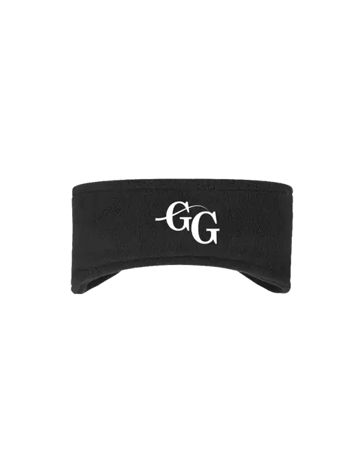 Black Stretch Fleece Headband w/"GG" Logo