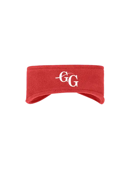 Red Stretch Fleece Headband w/"GG" Logo