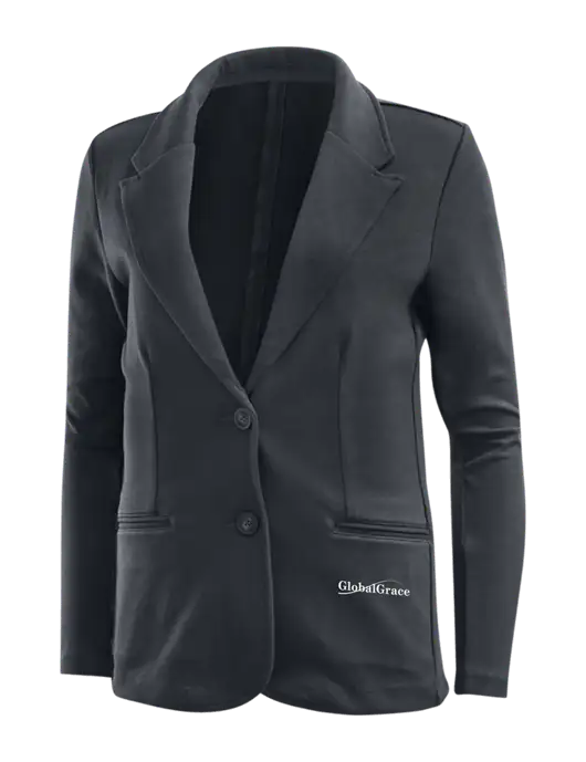 Charcoal Grey Womens Knit Blazer w/Global Grace Logo