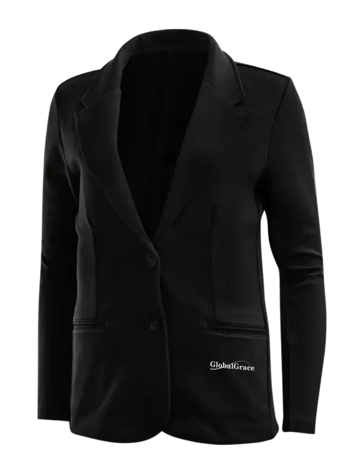 Black Womens Knit Blazer w/Global Grace Logo