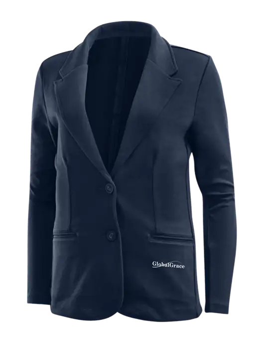 Deep Navy Womens Knit Blazer w/Global Grace Logo