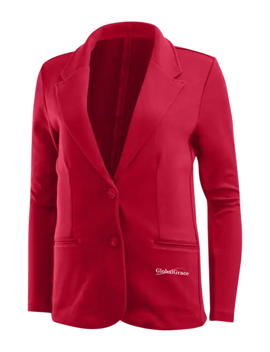 Rich Red Womens Knit Blazer w/Global Grace Logo