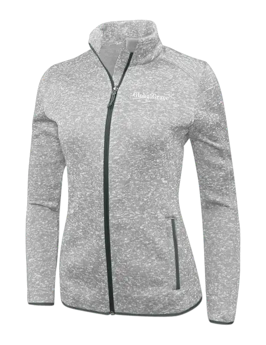 Grey Heather Womens Sweater Fleece Jacket w/Global Grace Logo