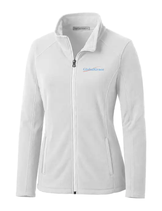 White Womens Microfleece Jacket w/Global Grace Logo