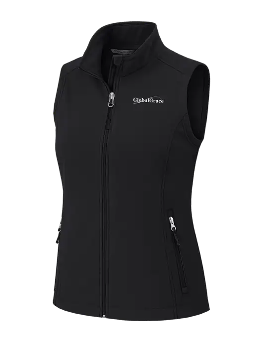 Black Womens Core Soft Shell Vest w/Global Grace Logo
