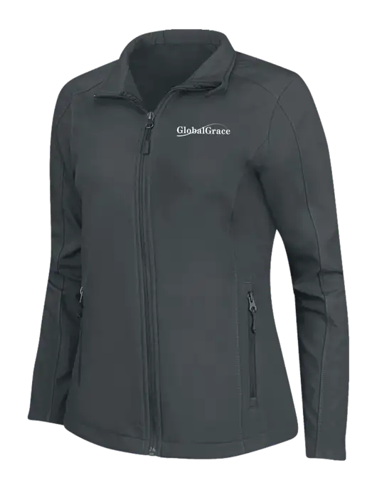 Charcoal Grey Womens Core Soft Shell Jacket w/Global Grace Logo