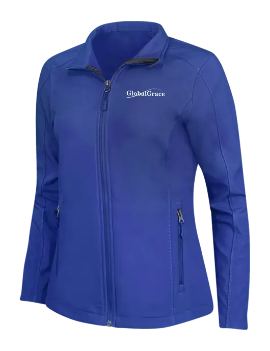 Dark Royal Womens Core Soft Shell Jacket w/Global Grace Logo