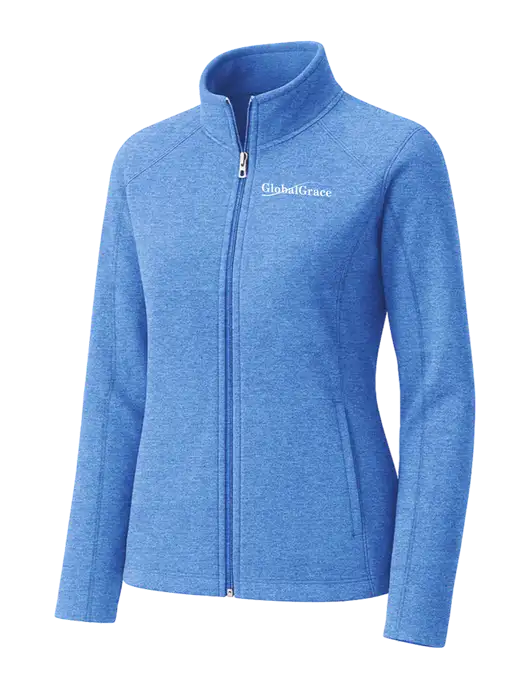 Light Royal Heather Womens Microfleece Full-Zip Jacket w/Global Grace Logo