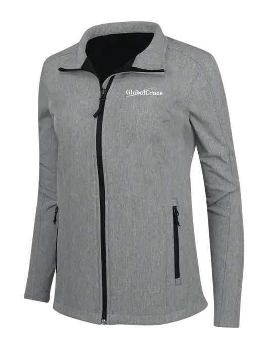 Medium Grey Heather Womens Core Soft Shell Jacket w/Global Grace Logo