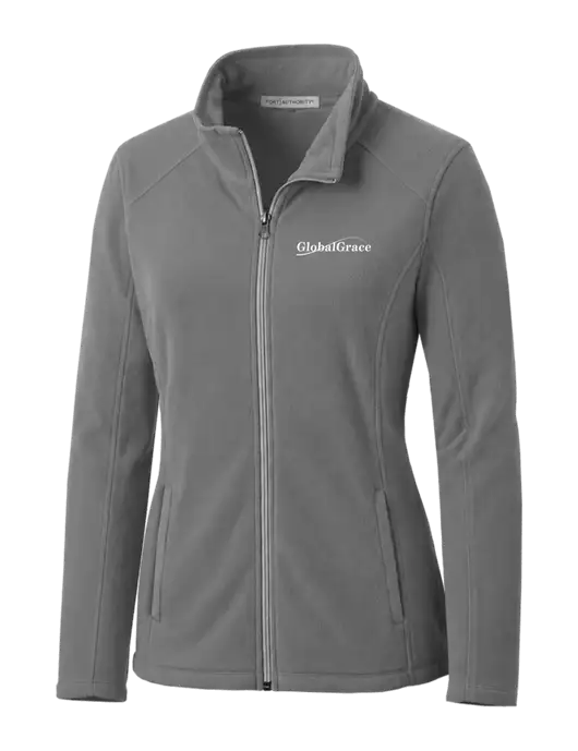 Medium Grey Womens Microfleece Jacket w/Global Grace Logo