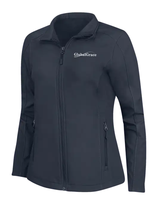 Navy Womens Core Soft Shell Jacket w/Global Grace Logo