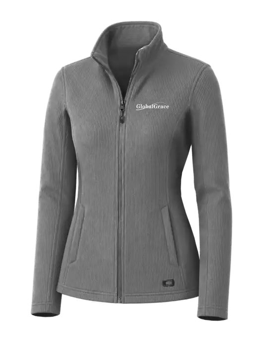 OGIO Medium Grey Womens Grit Fleece Jacket w/Global Grace Logo