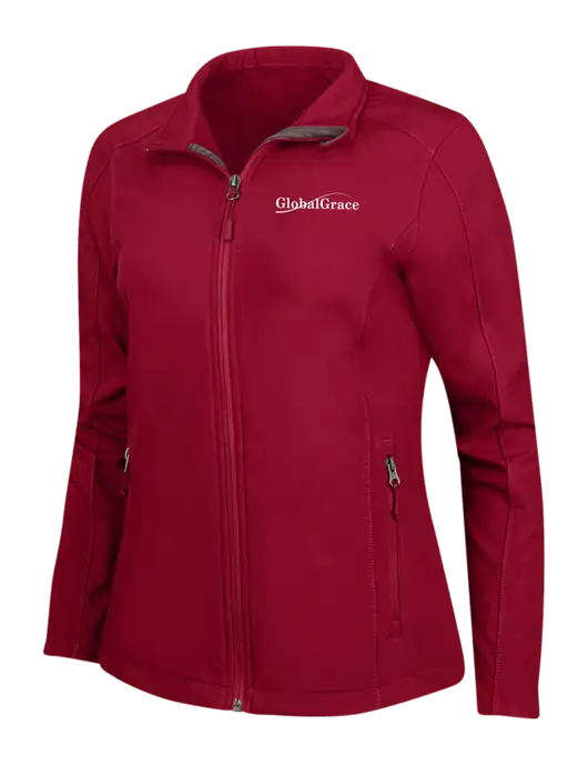 Red Womens Core Soft Shell Jacket w/Global Grace Logo