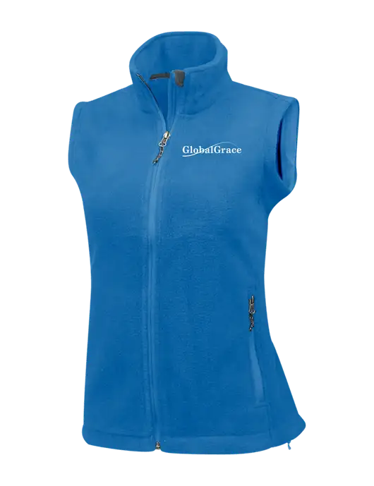 Royal Womens Fleece Vest w/Global Grace Logo