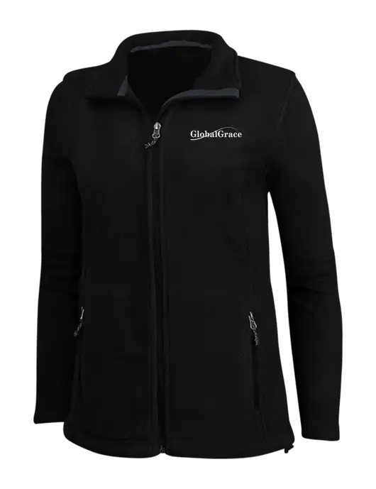 Womens Black Fleece Jacket w/Global Grace Logo