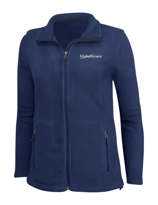 Womens Navy Fleece Jacket w/Global Grace Logo