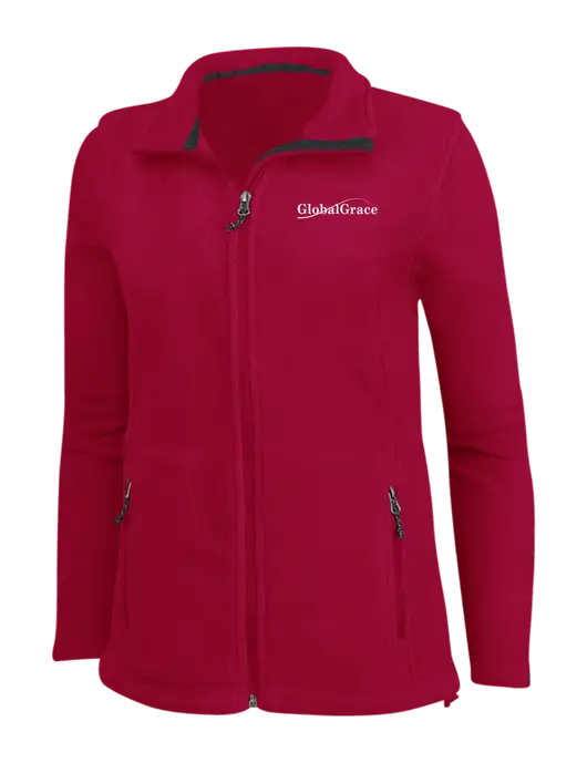 Womens Red Fleece Jacket w/Global Grace Logo