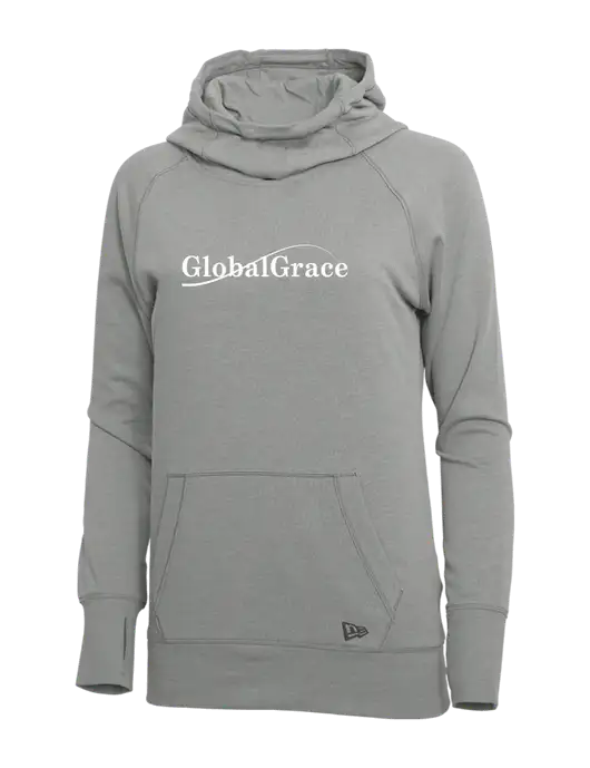 New Era Shadow Grey Heather Womens Tri-Blend Fleece Pullover Hoodie w/Global Grace Logo