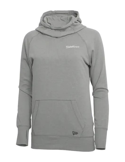 New Era Shadow Grey Heather Womens Tri-Blend Fleece Pullover Hoodie w/Global Grace Logo