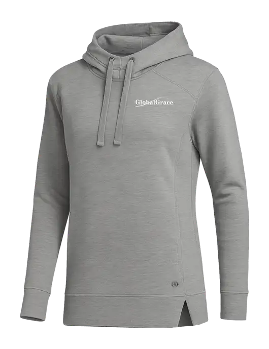 OGIO Heather Grey Womens Luuma Pullover Fleece Hoodie w/Global Grace Logo